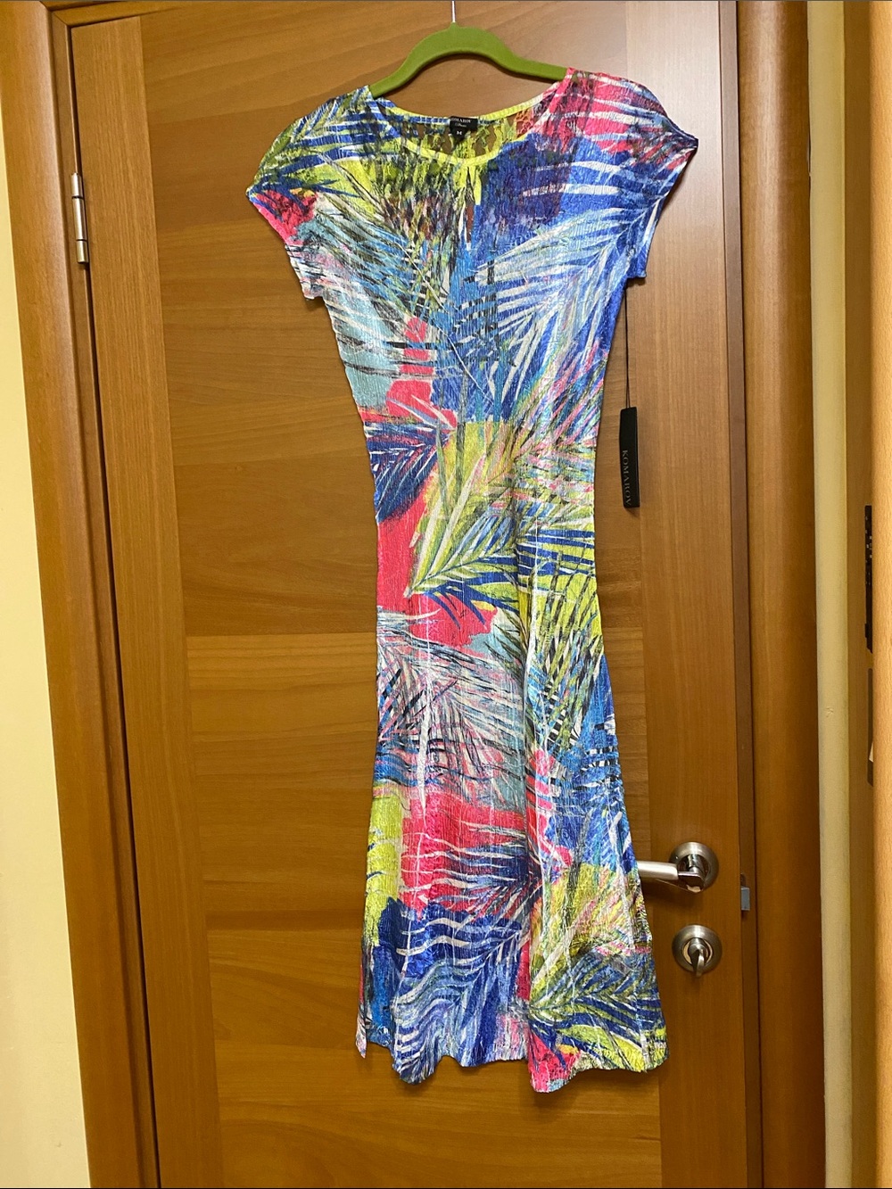 Komarov Multicolor Tropical Print Midi Dress